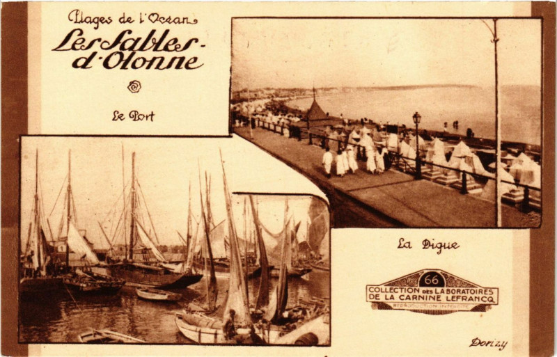 Carte postale ancienne Plages de l'Ocean - Les Sables-d'Olonne - La Digue aux Sables-d'Olonne