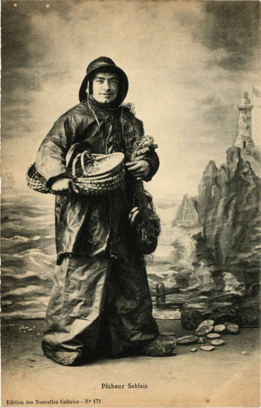 Carte postale ancienne Pecheur Sablais