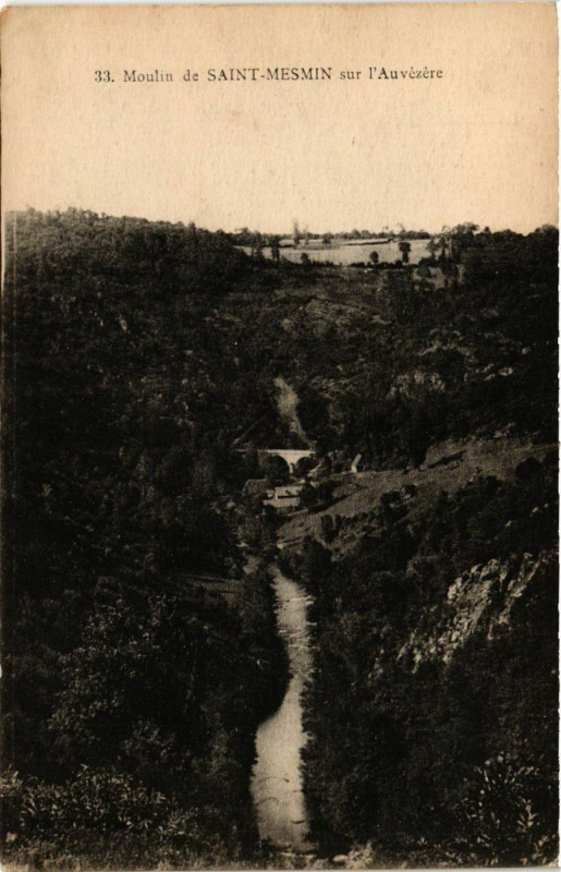 Carte postale ancienne Moulin de Saint-Mesmin sur l'Auvezere à Saint-Mesmin
