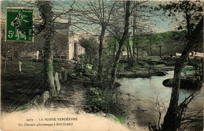Carte postale ancienne La Suisse Vendéenne - Un Chemin Pitt. a Rochard