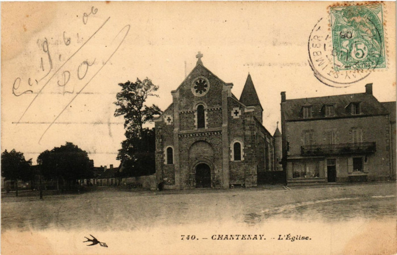Carte postale ancienne Chantenay - L'Eglise
