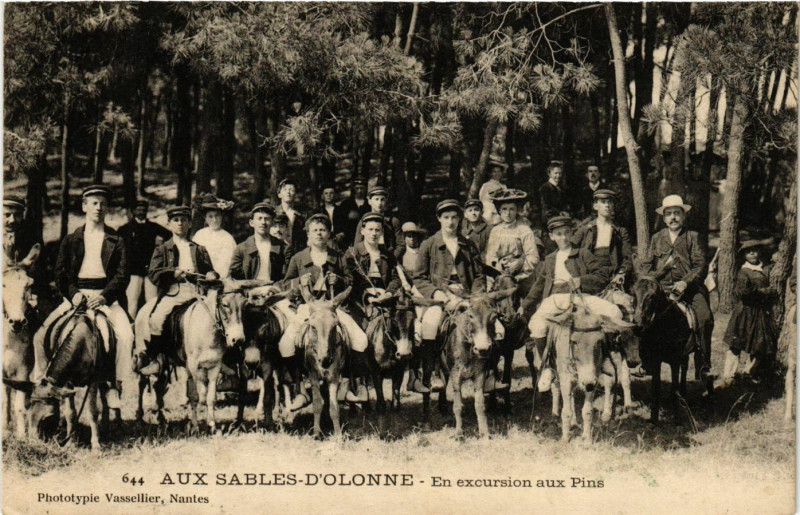 Carte postale ancienne Aux Sables-d'Olonne - En excursion aux Pins