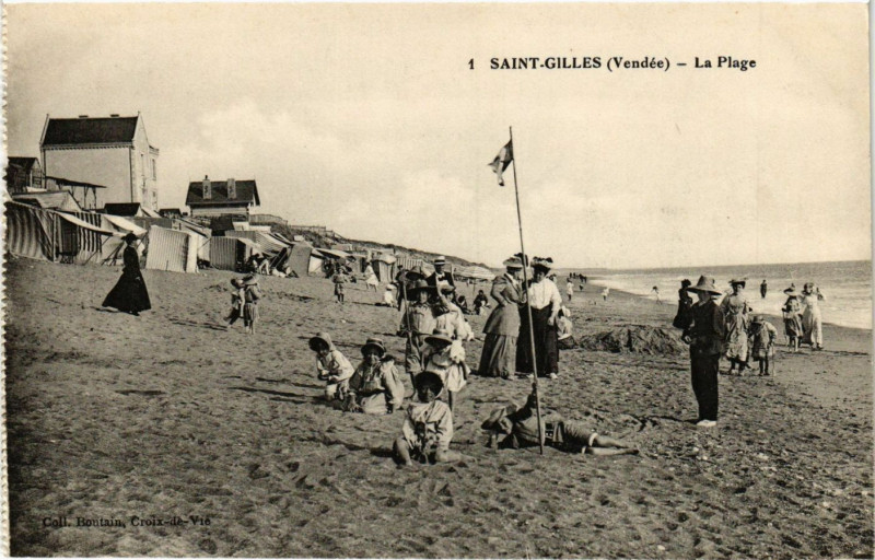 Carte postale ancienne Saint-Gilles - La Plage