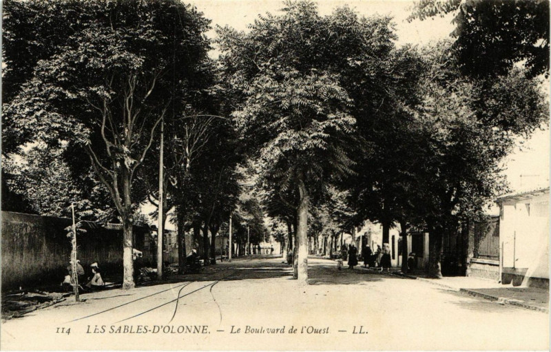Carte postale ancienne Les Sables-d'Olonne - Le Boulevard de l'Ouest aux Sables-d'Olonne