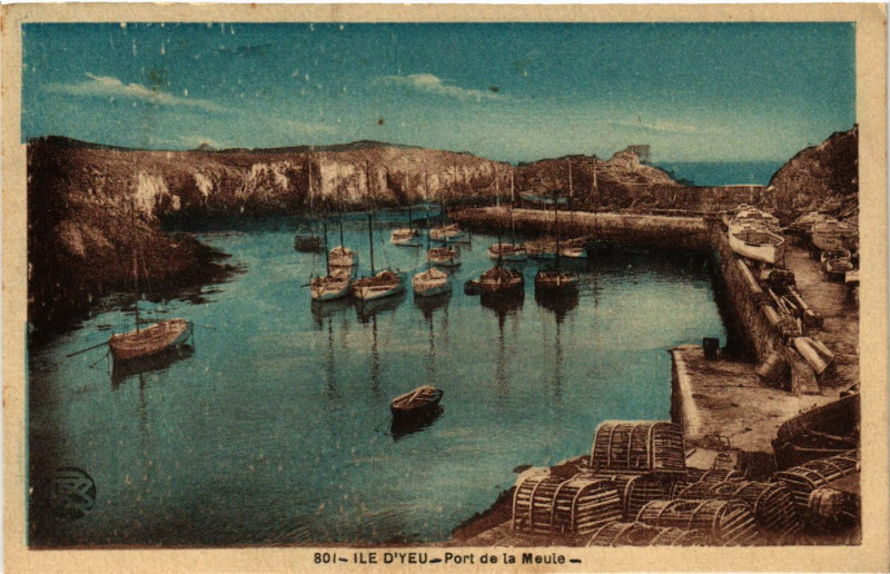 Carte postale ancienne Ile-d'Yeu - Port de la Meule