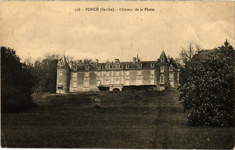 Carte postale ancienne Poncé - Chateau de la Flotte