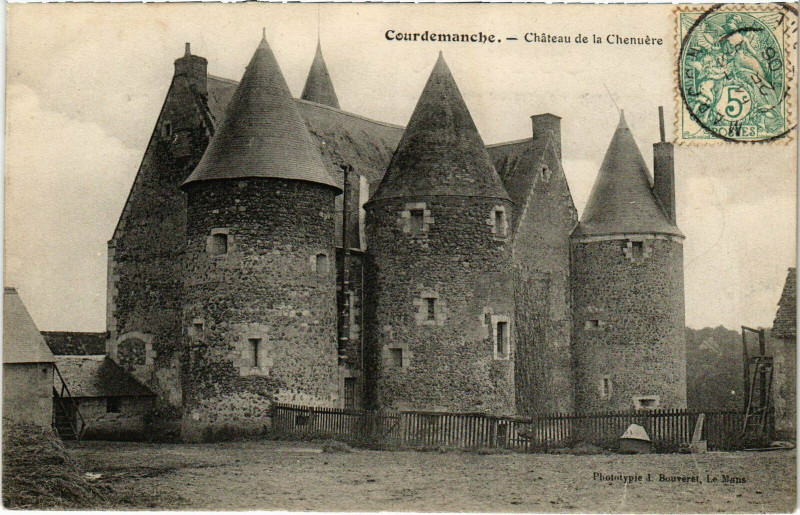 Carte postale ancienne Courdemanche - Chateau de la CHENUére à Courdemanche