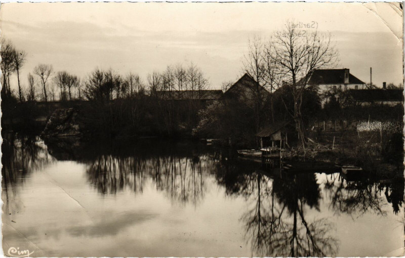 Carte postale ancienne Le Gué-Lian - Sur le boord de la Sarthe
