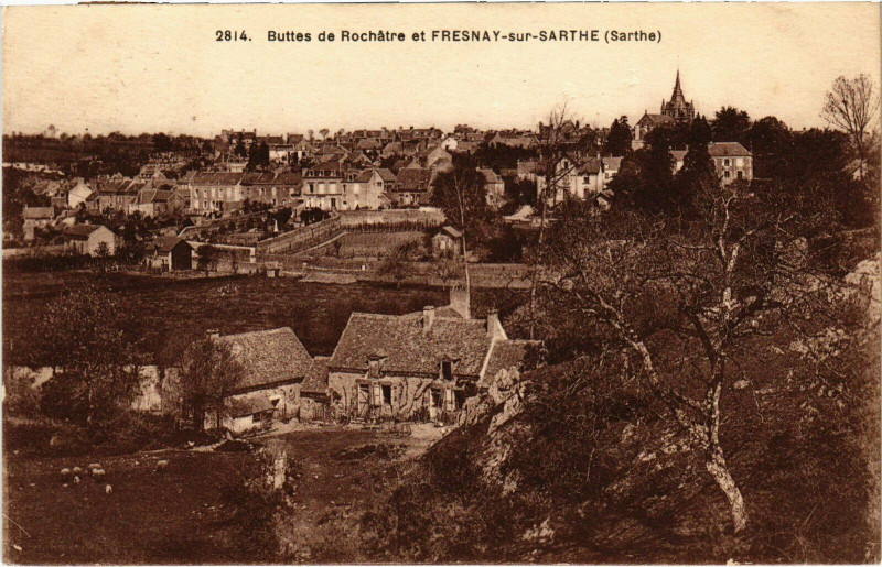 Carte postale ancienne Buttes de Rochatre et Fresnay-sur-Sarthe à Fresnay-sur-Sarthe