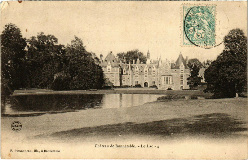 Carte postale ancienne Chateau de Bonnetable - Le Lac à Bonnétable
