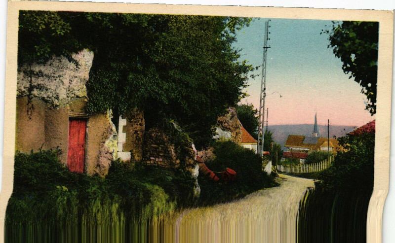 Carte postale ancienne Montabon - Caves dans le roc