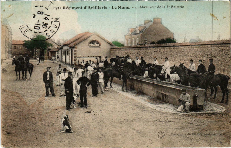 Carte postale ancienne Militaire - Le Mans - 31e Regiment d'Artillerie au Mans
