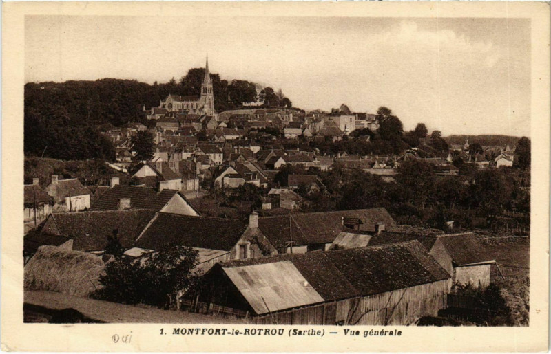 Carte postale ancienne Montfort le Rotrou-Vue generale