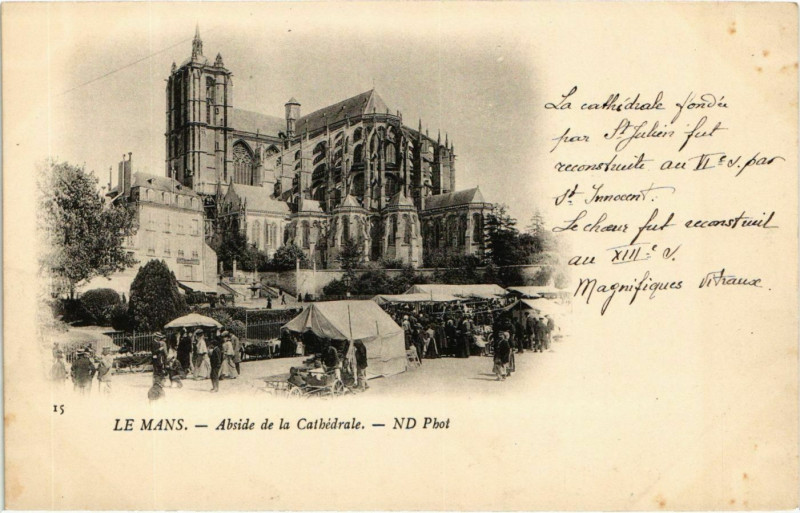 Carte postale ancienne Le Mans Abside de la Cathédrale au Mans