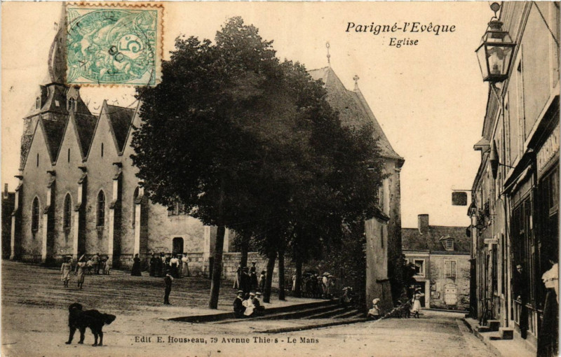 Carte postale ancienne Parigne-l'Eveque Eglise à Parigné-l'Évêque