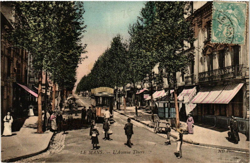 Carte postale ancienne Le Mans - L'Avenue Thiers au Mans