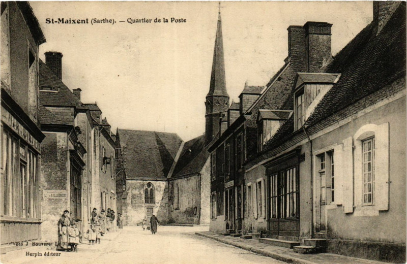 Carte postale ancienne Saint-Maixent - Quartier de la Poste à Saint-Maixent