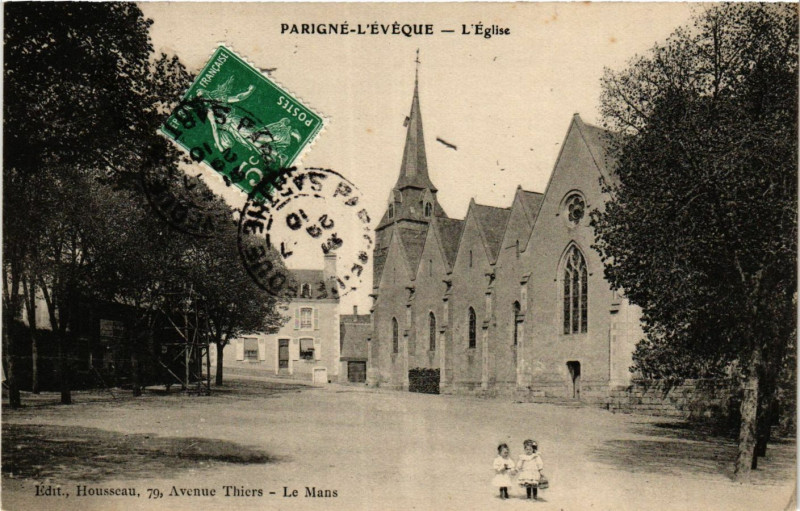 Carte postale ancienne Parigne-L'Eveque - L'Eglise à Parigné-l'Évêque