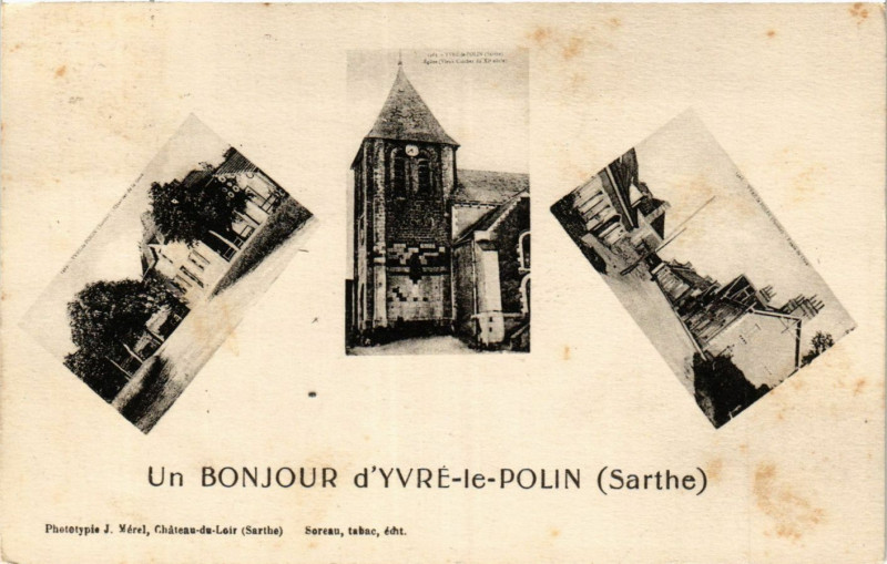 Carte postale ancienne Un Bonjour d'Yvre-le-Polin