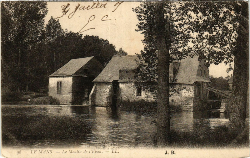 Carte postale ancienne Le Mans - Le Moulin de l'Epau au Mans