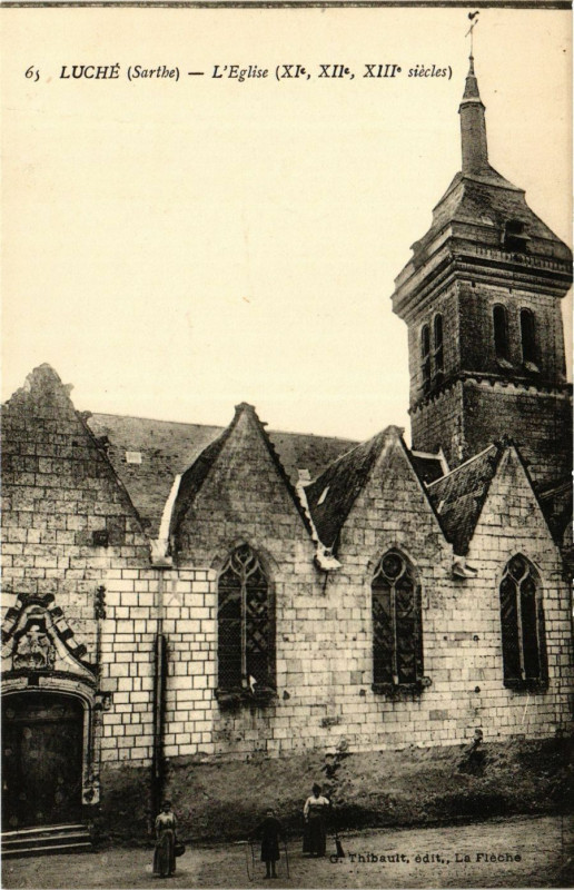 Carte postale ancienne Luche - L'Eglise