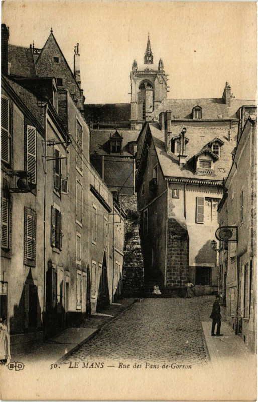 Carte postale ancienne Le Mans - Rue des Pans-de-Gorron au Mans