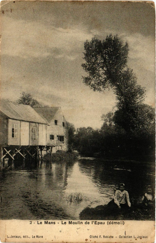 Carte postale ancienne Le Mans - Le Moulin de l'Epau au Mans