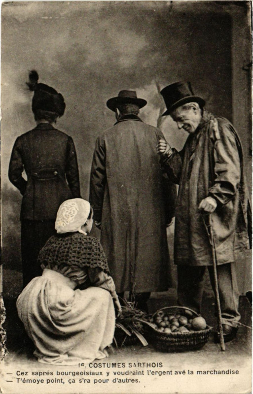Carte postale ancienne Costumes Sarthois