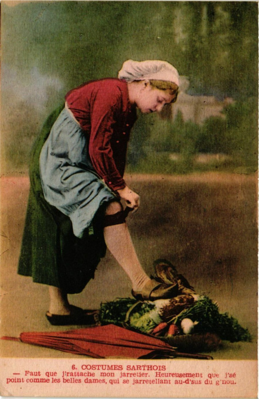 Carte postale ancienne Costumes Sarthois