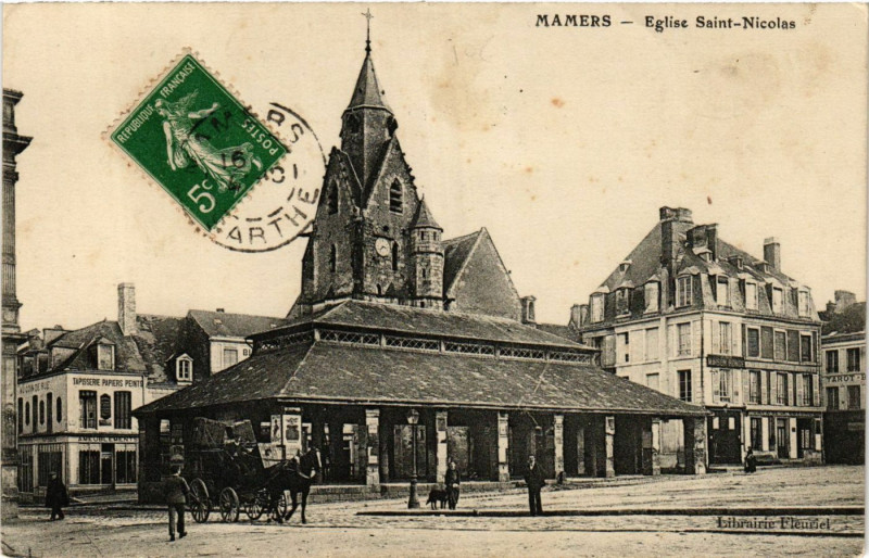 Carte postale ancienne Mamers - Eglise Saint-Nicolas à Mamers