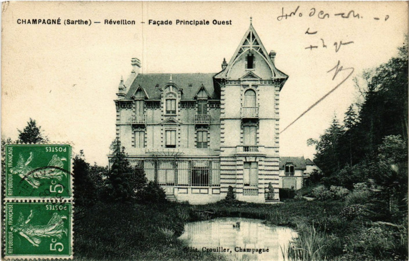 Carte postale ancienne Champagne - Reveition - Facade Principale Ouest à Champagné