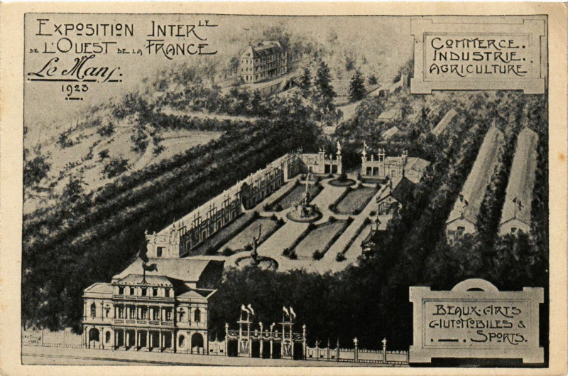 Carte postale ancienne Esposition Inter de l'Ouest de la France - Le Mans 1923 au Mans