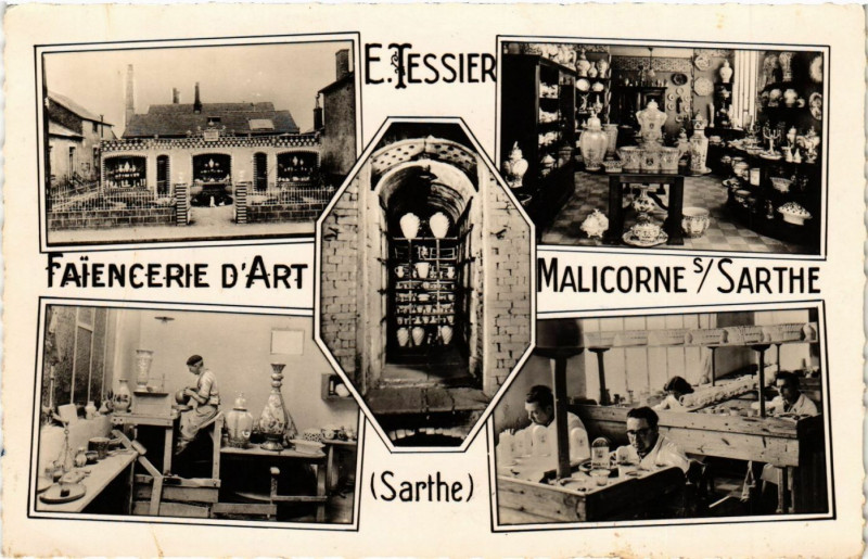 Carte postale ancienne Faiencerie d'Art Malicorne s/SARTHE - E.Tessier