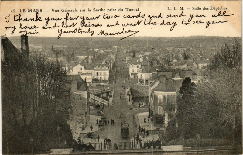Carte postale ancienne Le Mans - Vue générale sur la Sarthe prise du Tunnel au Mans
