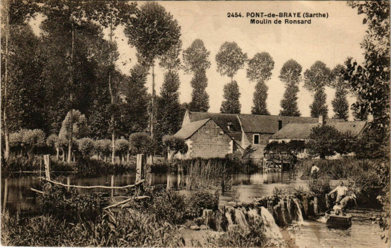 Carte postale ancienne Pont-de-Braye - Moulin de Ronsard