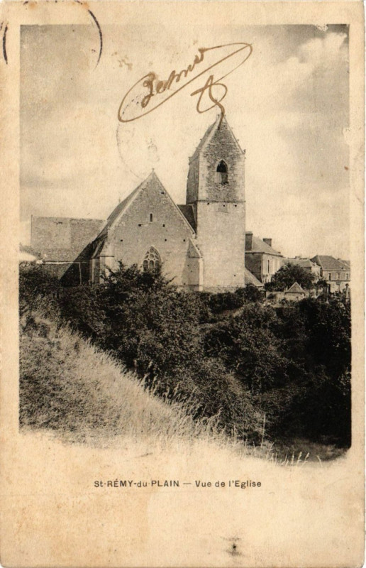 Carte postale ancienne Saint-Remy-du-Plain - Vue de l'Eglise