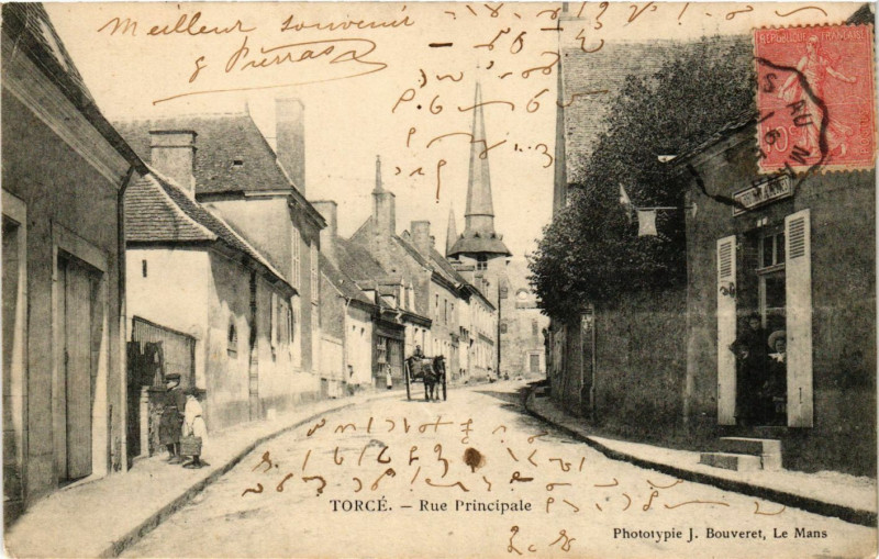 Carte postale ancienne Torce - Rue Principale