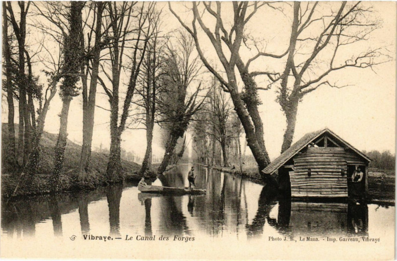 Carte postale ancienne Vibraye - Le Canal des Forges à Vibraye