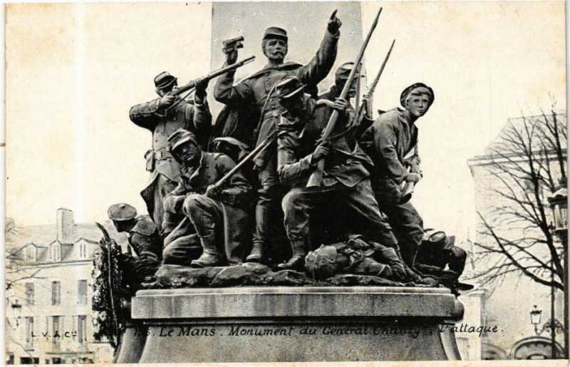 Carte postale ancienne Ed. Aqua 135 Le Mans Monument du général Chanzy au Mans