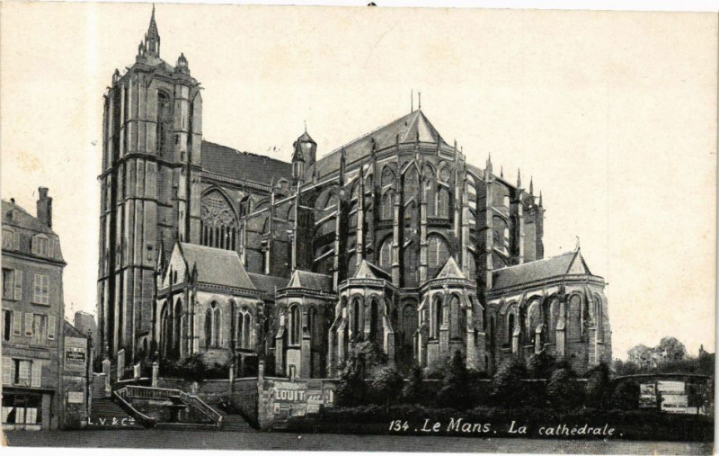 Carte postale ancienne Ed. Aqua 134 Le Mans La Cathedrale au Mans