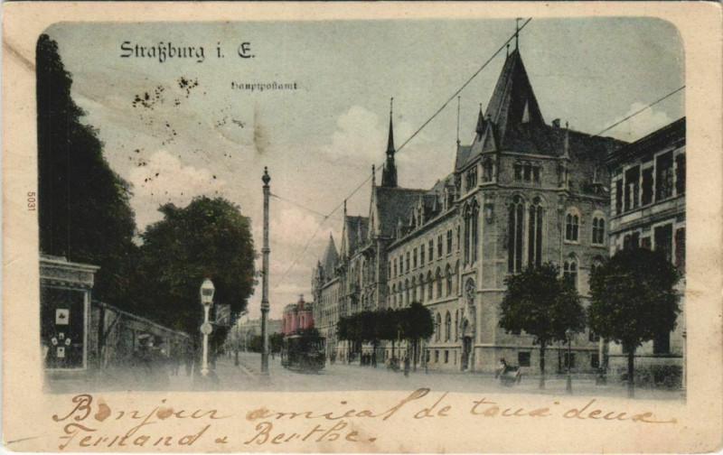 Carte postale ancienne Strasbourg Hauptpostamt à Strasbourg