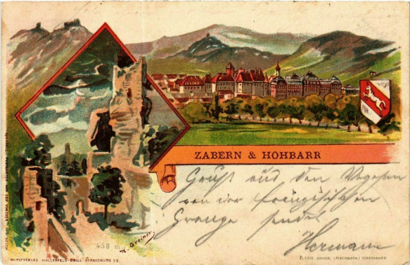 Carte postale ancienne Zabern & Hohbarr - Vue à Barr