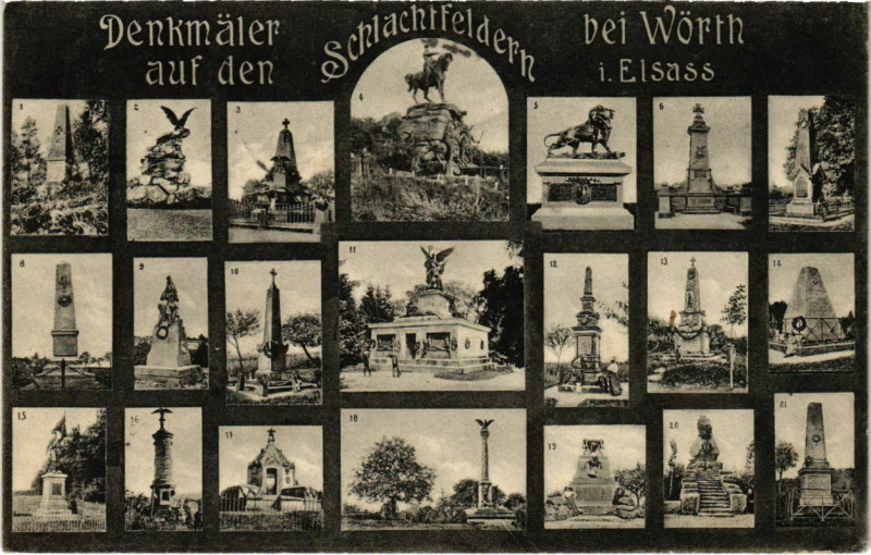 Carte postale ancienne Denkmaler auf den Schlachtfeldern b. Worth