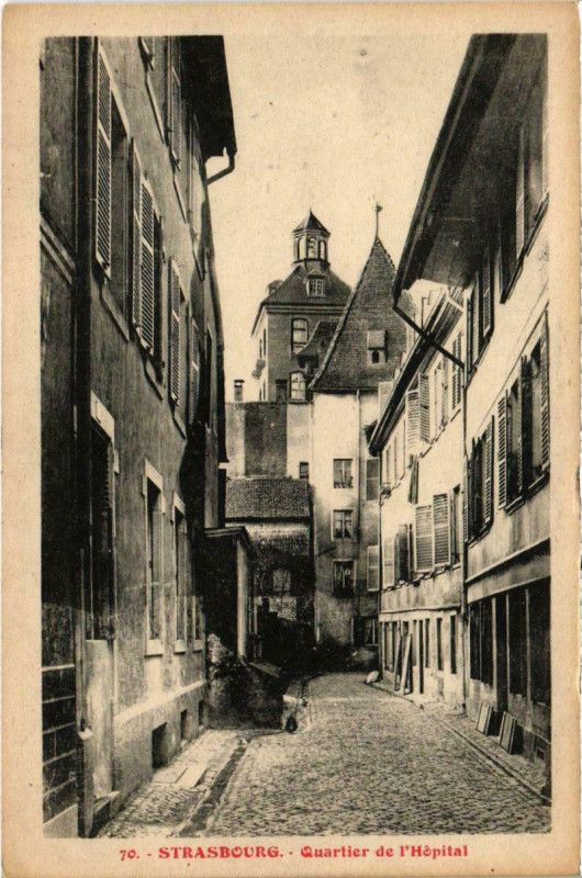 Carte postale ancienne Strasbourg - Quartier de l'Hopital à Strasbourg