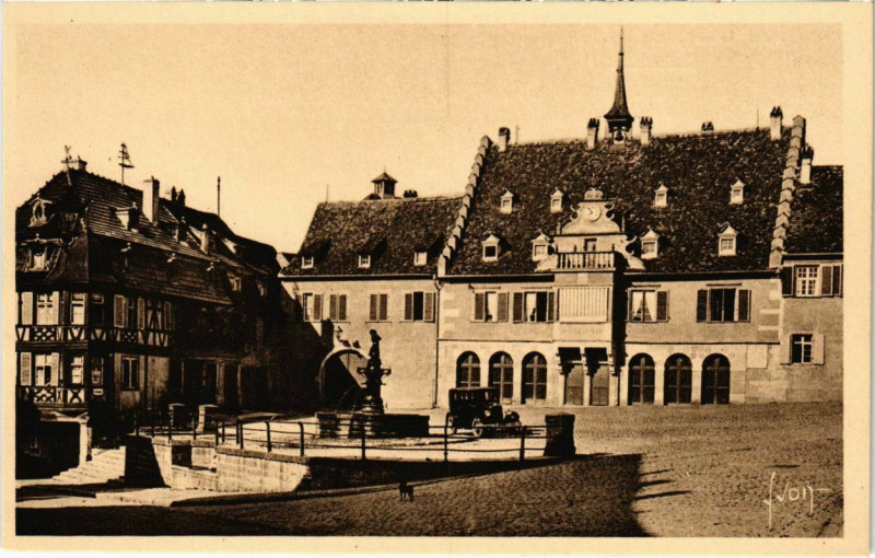 Carte postale ancienne Barr - Place de l'hotel de Ville à Barr
