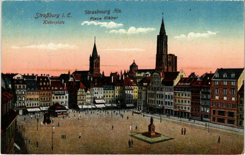 Carte postale ancienne Starsbourg - Place Kleber