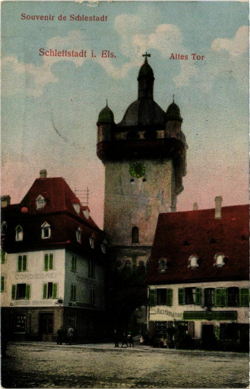 Carte postale ancienne Schlestadt Altes Tour