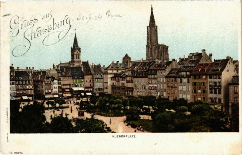 Carte postale ancienne Strasbourg Place Kléber à Strasbourg