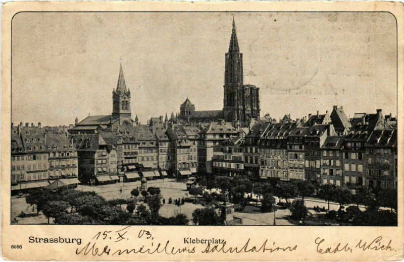Carte postale ancienne Strasbourg Place Kléber à Strasbourg