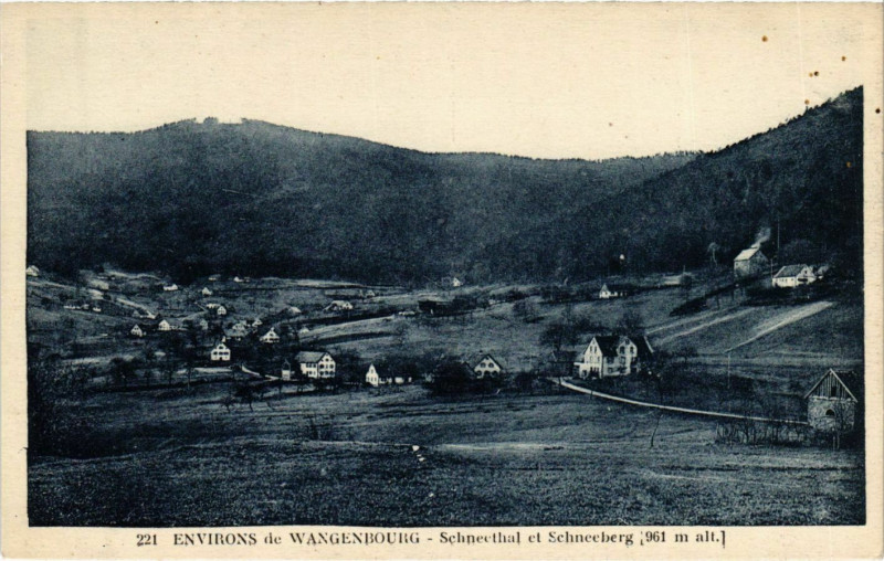 Carte postale ancienne Wagenbourg Schneethal et Schneeberg à Berg